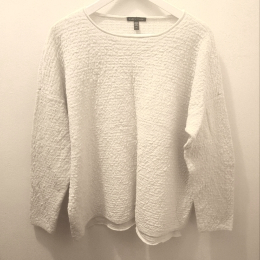 Eileen Fisher | Organic Linen-Blend Crew Neck Sweater - Picture 2 of 10